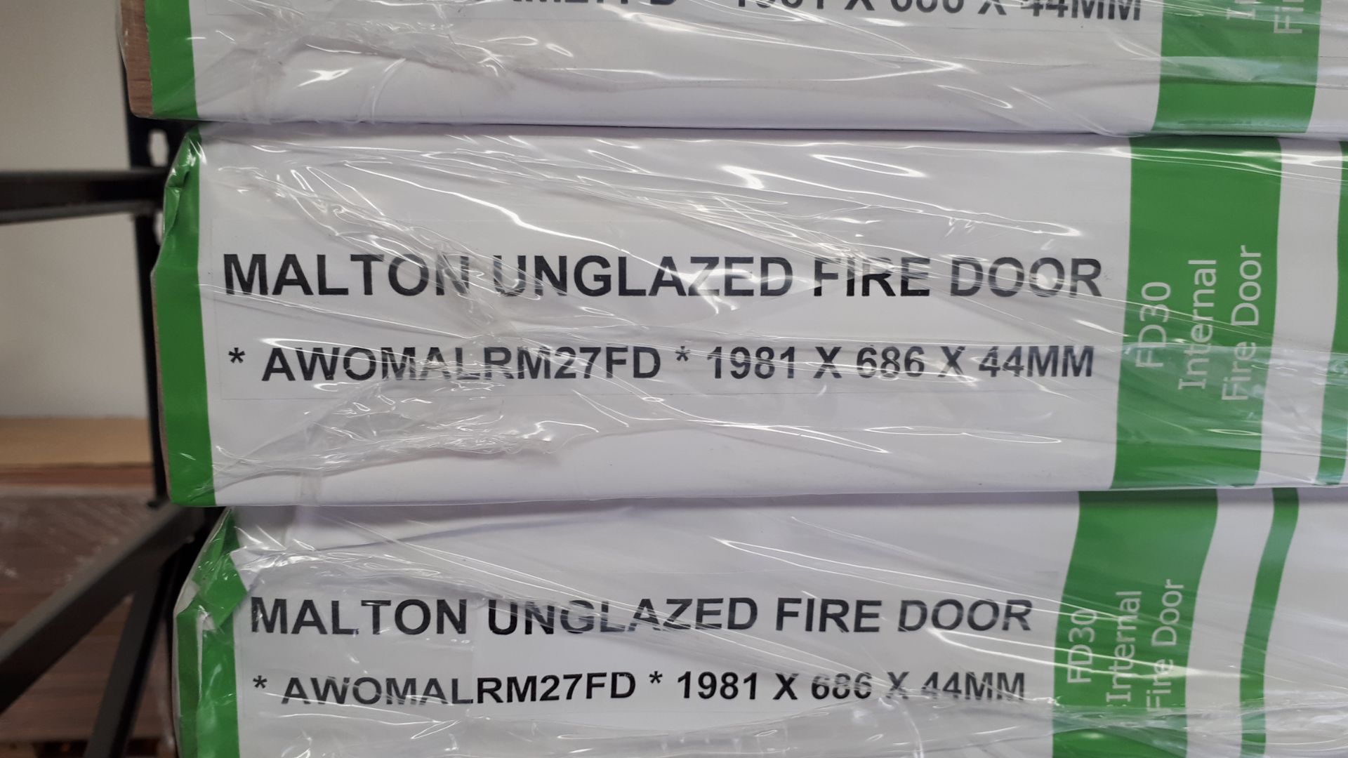 4 x Malton Unglazed Internal Fire Door AWOMLRM27FD 78”x27”x44mm - Lots to be handed out in order - Image 2 of 3