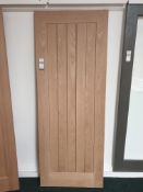 2x Internal Oak Mexicano FD30 AWOMEX27FD Fire Door, 44mm x 686mm x 1981mm – Lots to be handed out in