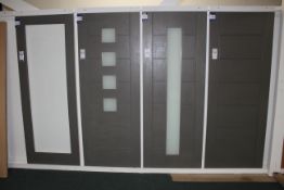 4 x Various Ex-display Glazed & Unglazed Internal Doors, Grey Stained