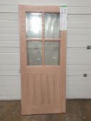 3 x External Oak 4 Lite Glazed External Door DG04LBEV32 2032x813x44mm - Lots to be handed out in