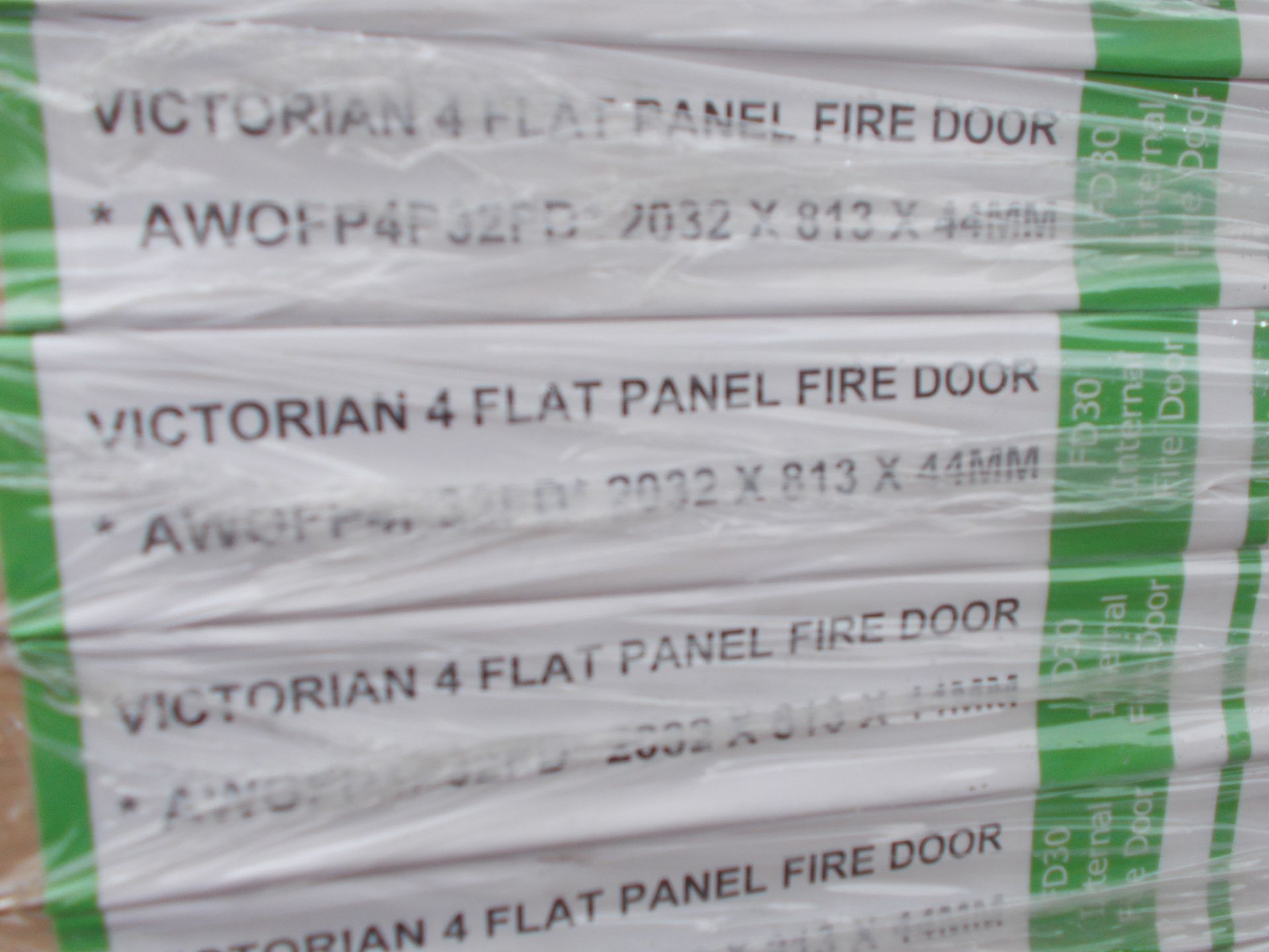 5 x Victorian 4 Flat Panel FD30 Int Fire Door AWOFP4P32FD, 2032x813x44mm - Lots to be handed out - Image 3 of 3