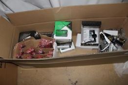 Mixed box of door furniture, including various locks, door handles