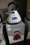 Linsar Electric Pyramid Cordless Kettle, White Rrp. £34.99