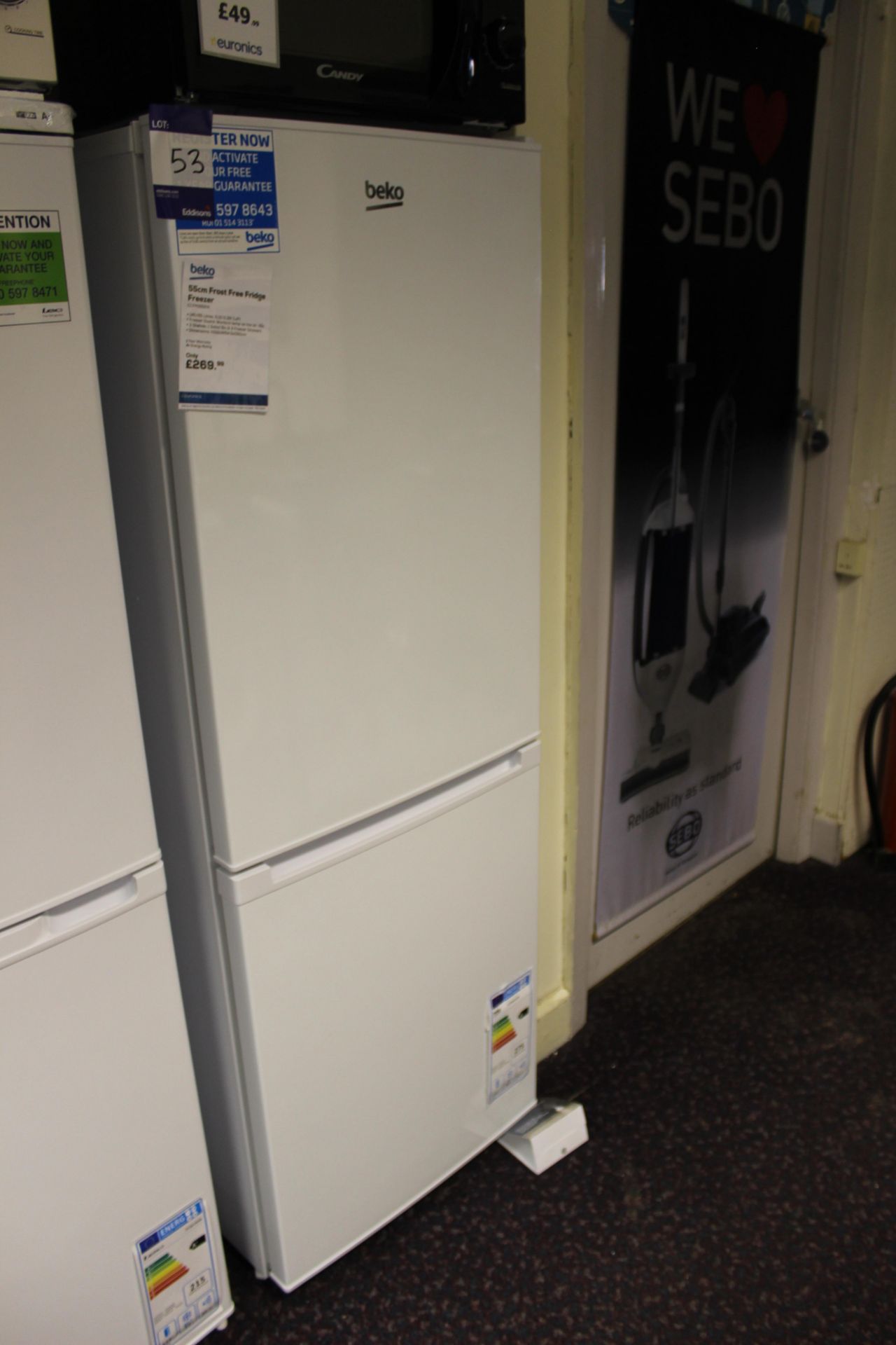 Beko 55cm Frost Free Fridge Freezer CGFM1552W Rrp. £269.99 - Image 2 of 2