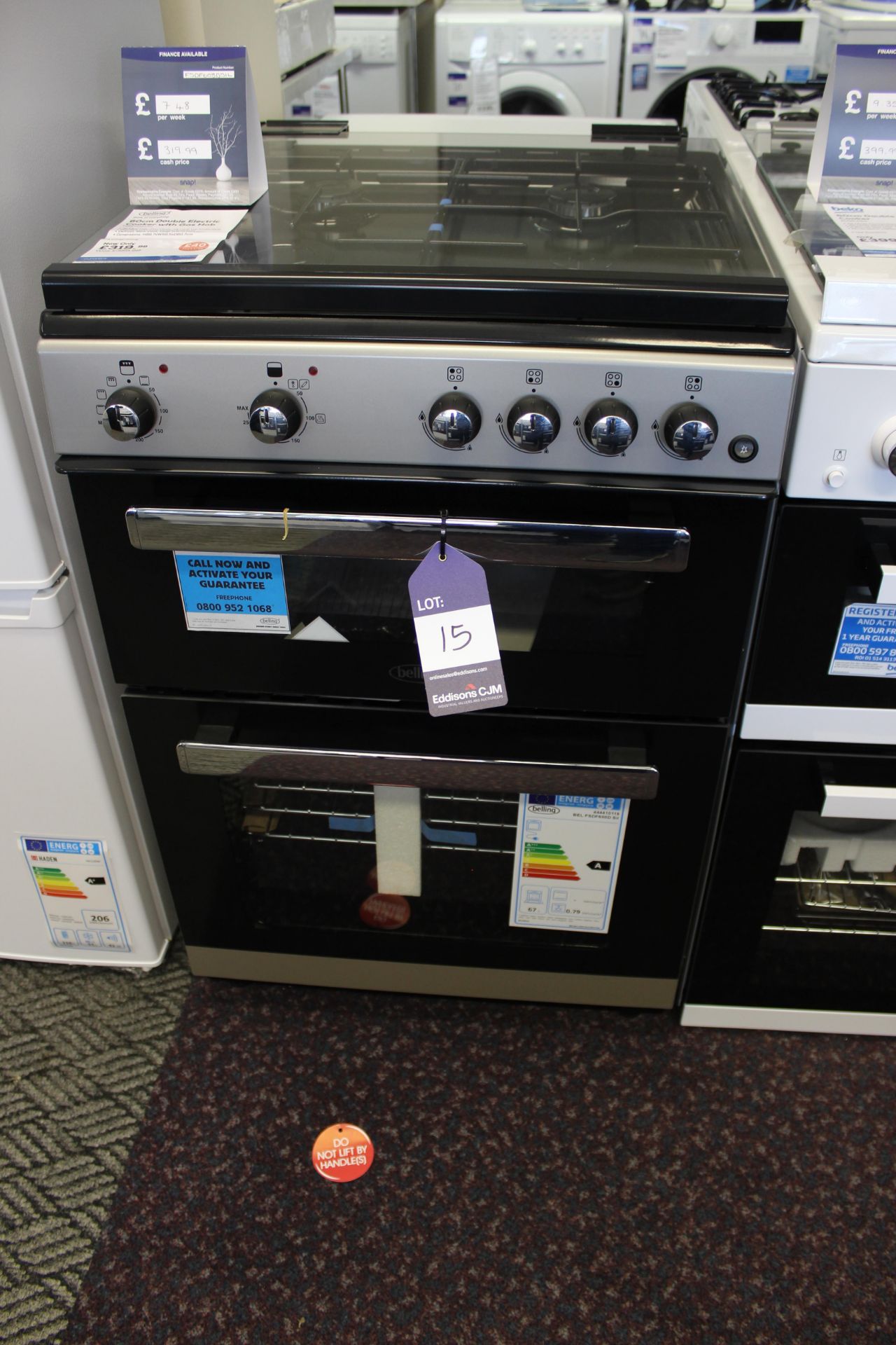 Belling 60cm Double Electric Cooker with Gas Hob, FJDF608DSIL Rrp. £319.99