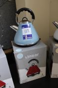 Linsar Electric Pyramid Cordless Kettle, Blue Rrp. £34.99