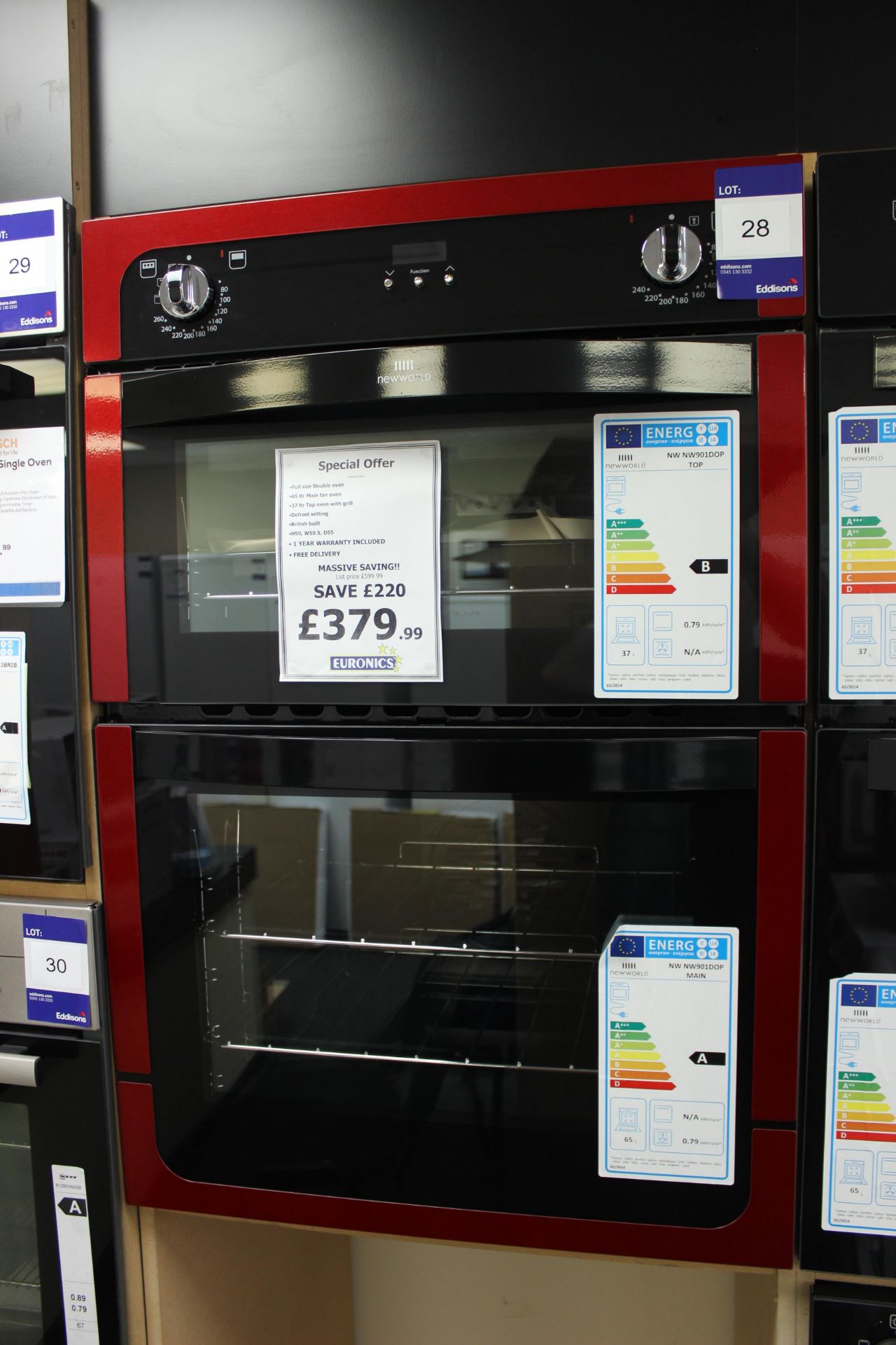 New World Full Size Double Oven NW901DORED Rrp. £379.99