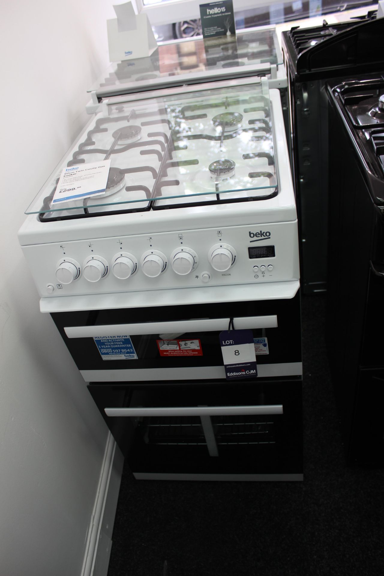 Beko EDG506W 50cm Twin Cavity Gas Cooker Rrp. £299.99