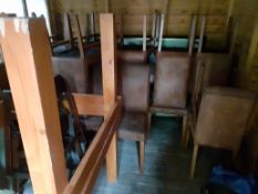 17 Suede upholstered chairs, 2 highchairs & 2 timb