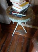 Galvanised steel tripod table & hardwood low table