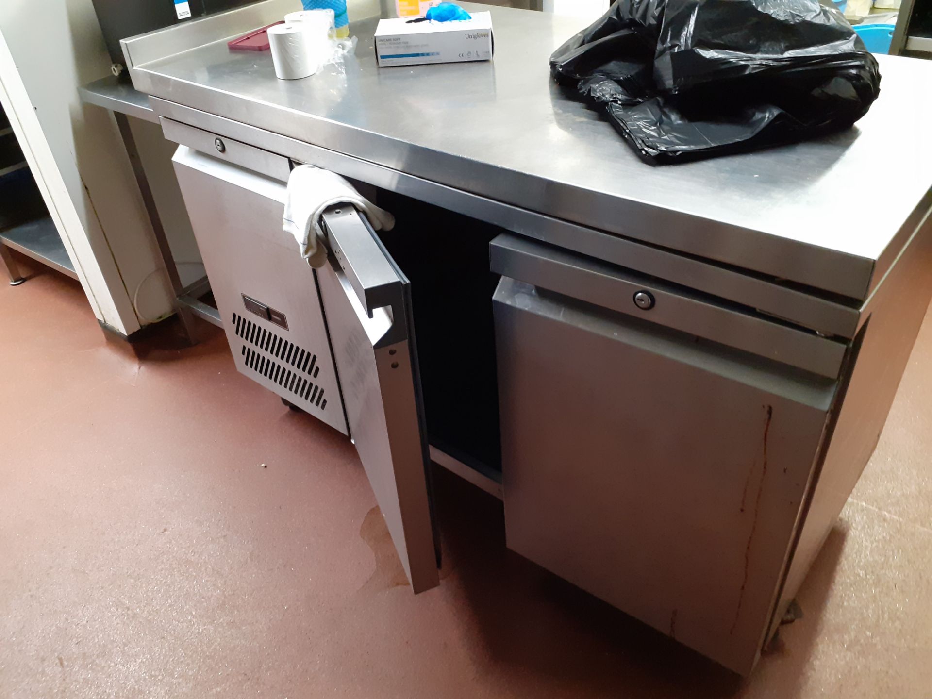 Williams stainless steel double door counter refri