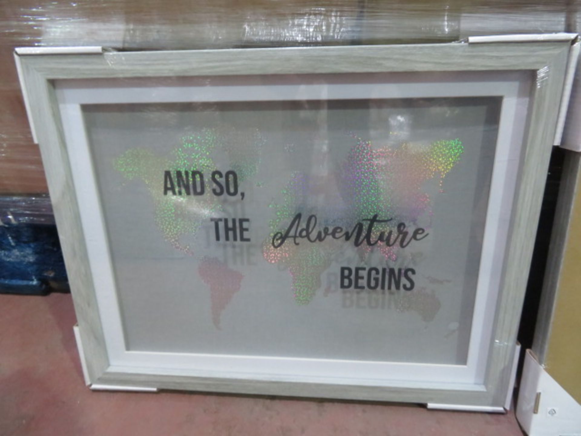 (P27) PALLET TO CONTAIN 64 x ARTHOUSE LUXURY HOLOGRAPHIC MAP ' AND SO, THE ADVENTURE BEGINS' - NEW -