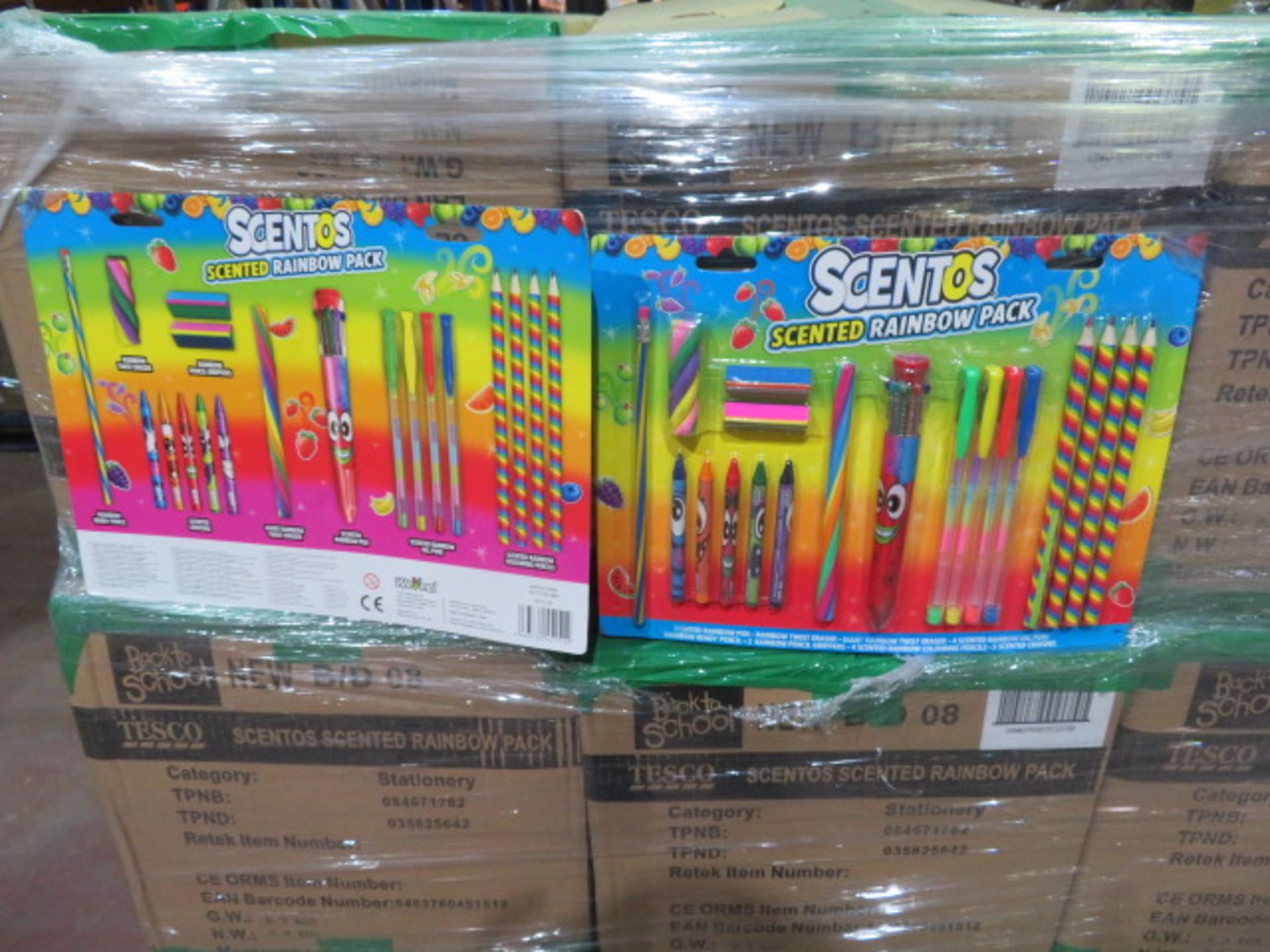 (P22) PALLET TO CONTAIN 144 x SCENTOS SCENTED RAINBOW STATIONARY BUMPER PACK - NEW - RRP £19.99