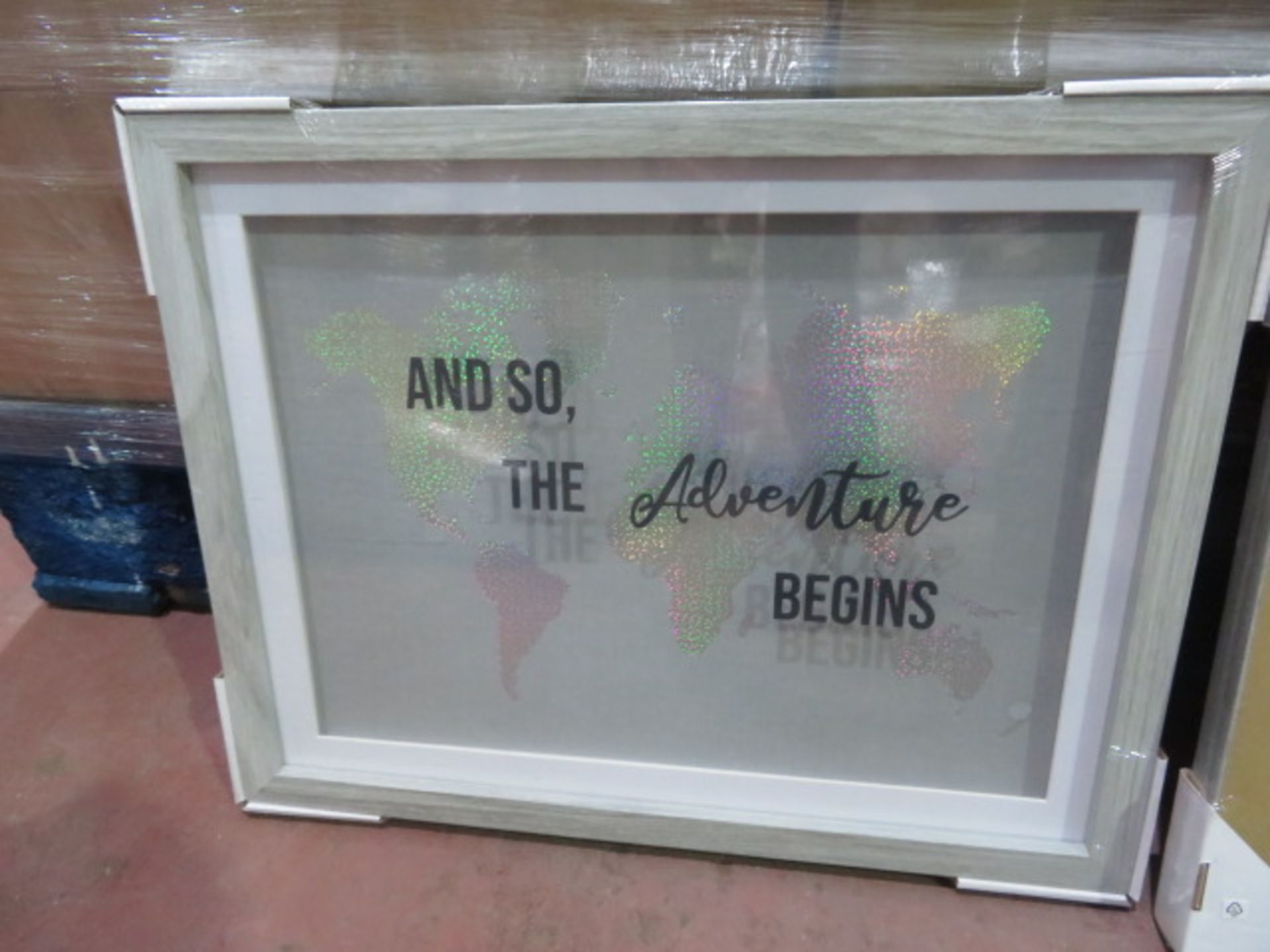 (P27) PALLET TO CONTAIN 64 x ARTHOUSE LUXURY HOLOGRAPHIC MAP ' AND SO, THE ADVENTURE BEGINS' - NEW -