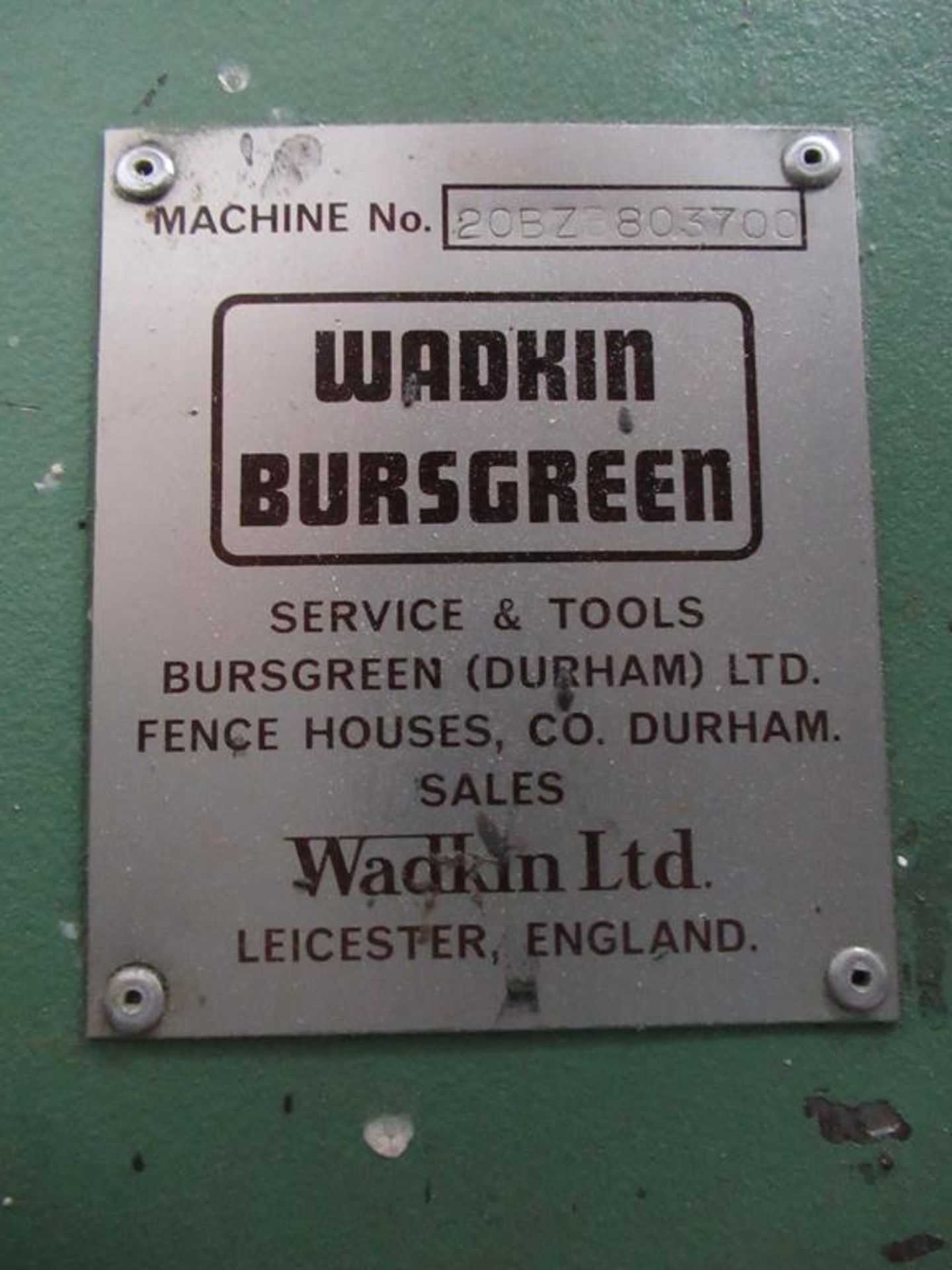 Wadkin Bursgreen 20BZE803700 Vertical Bandsaw 3 phase - Image 4 of 4