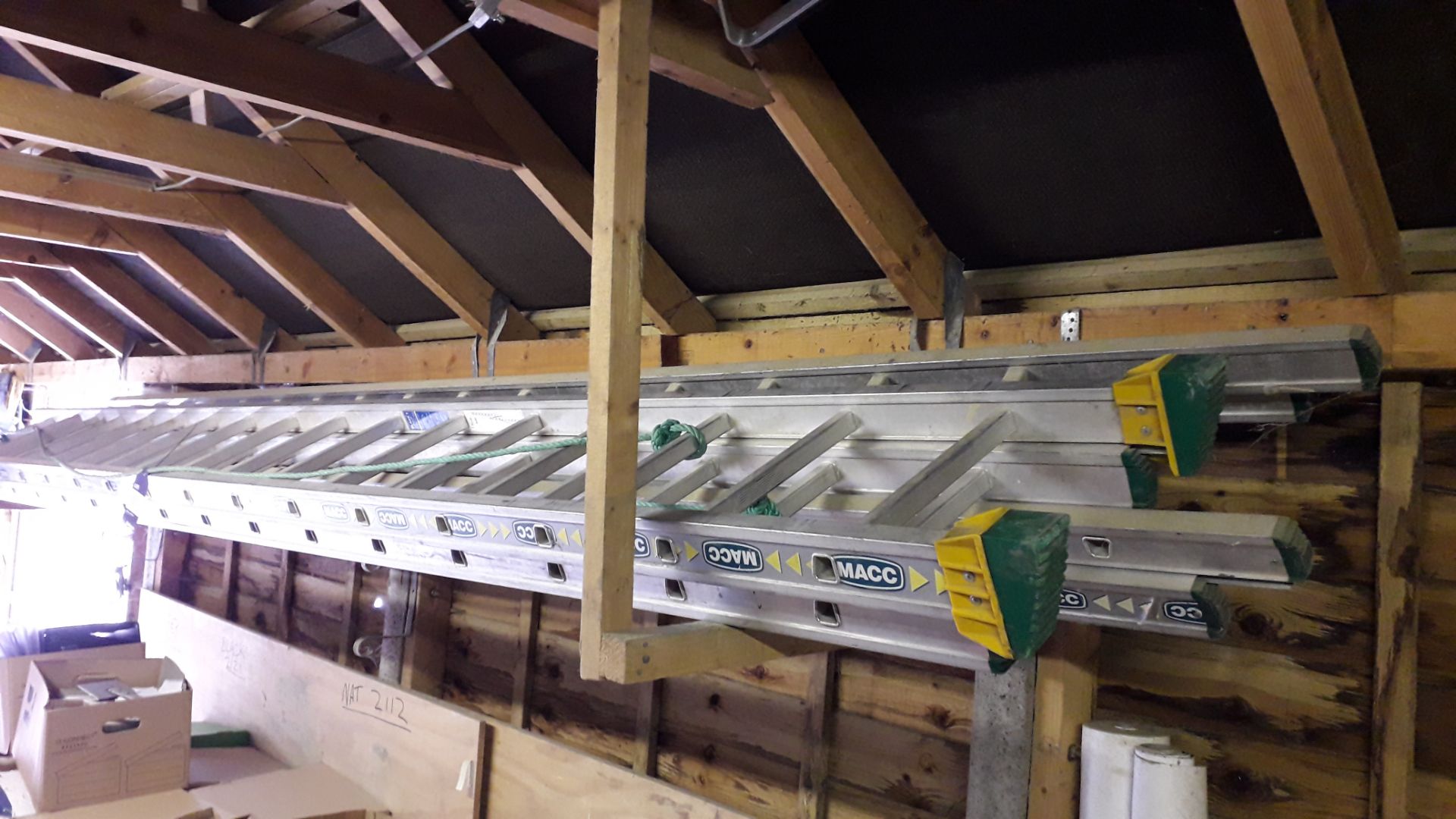 2 x Macc Twin Section 8m Aluminium Ladders - Image 2 of 5