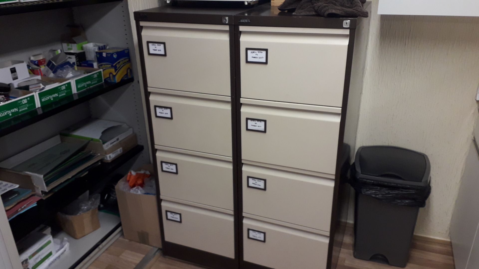 Contents of Kitchen to include Mini Refrigerator, Microwave, Kettle & Toaster, 2 x Steel 4 Drawer - Image 5 of 6