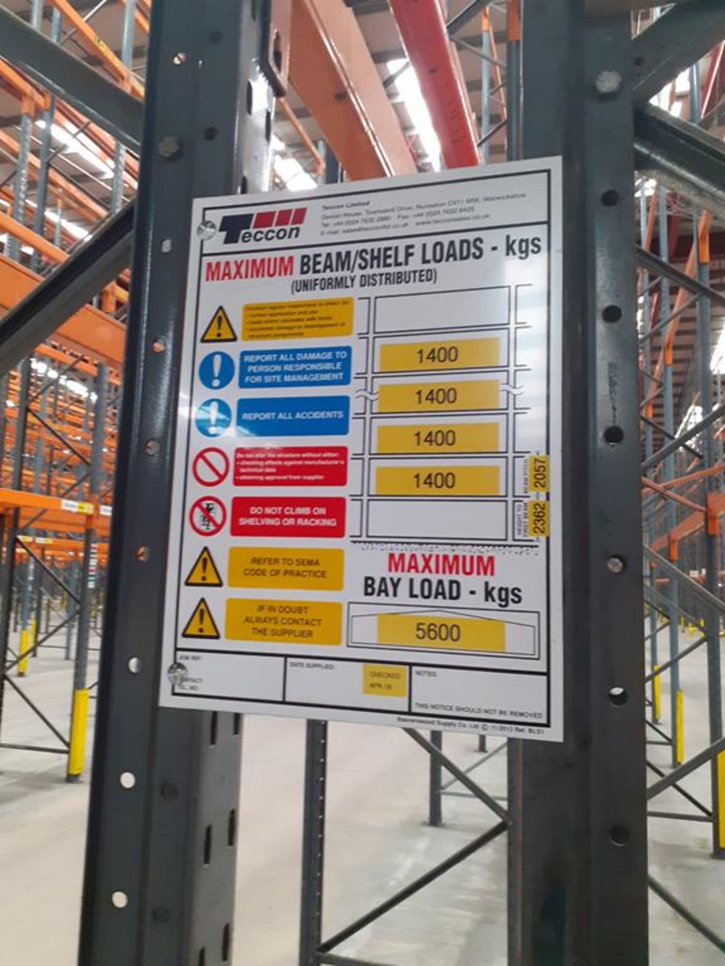 2 x 21 1/2 Bays Dexion Ramada Demountable Pallet Racking - Image 2 of 4