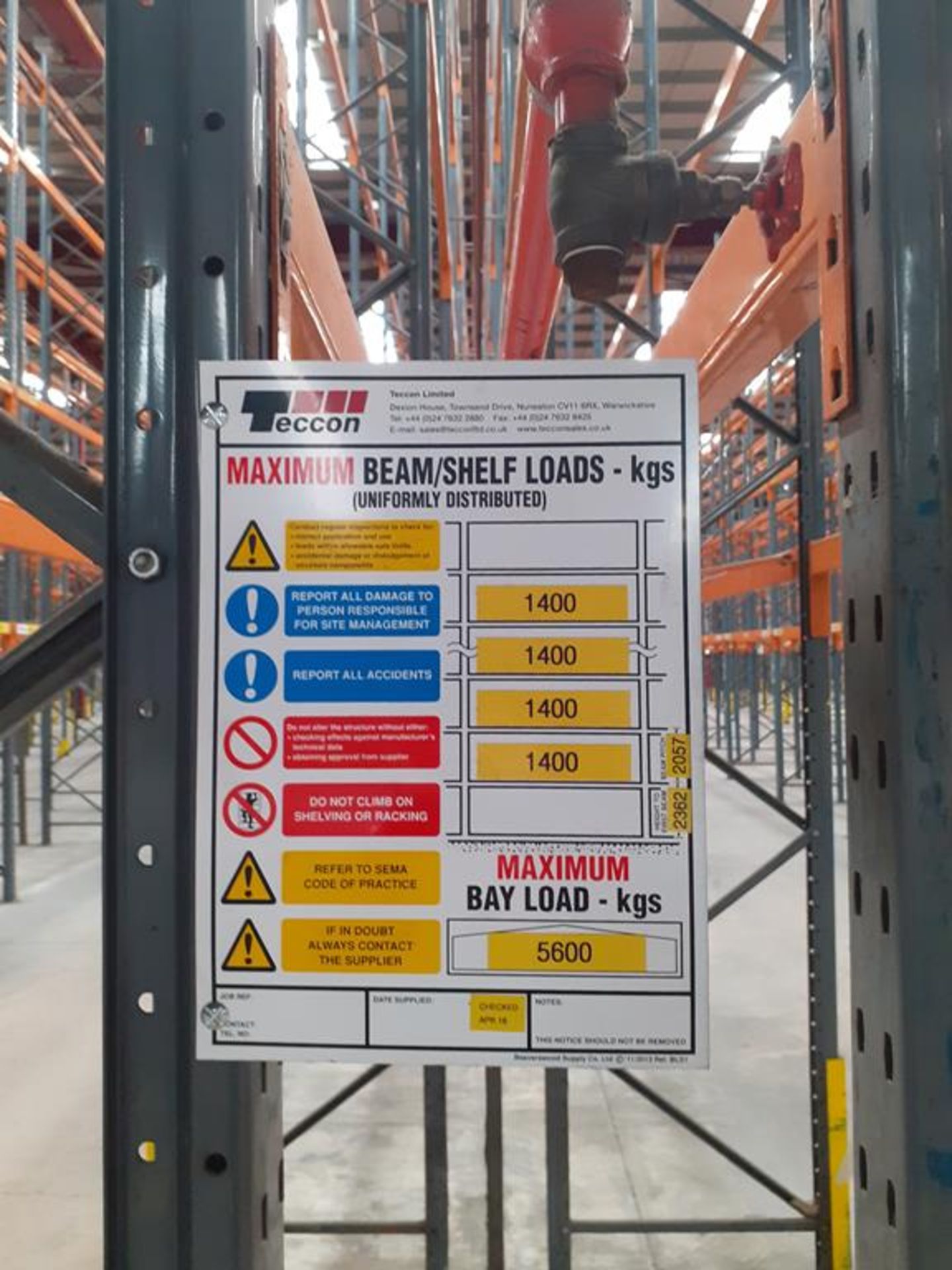 2 x 21 1/2 Bays Dexion Ramada Demountable Pallet Racking - Image 2 of 4