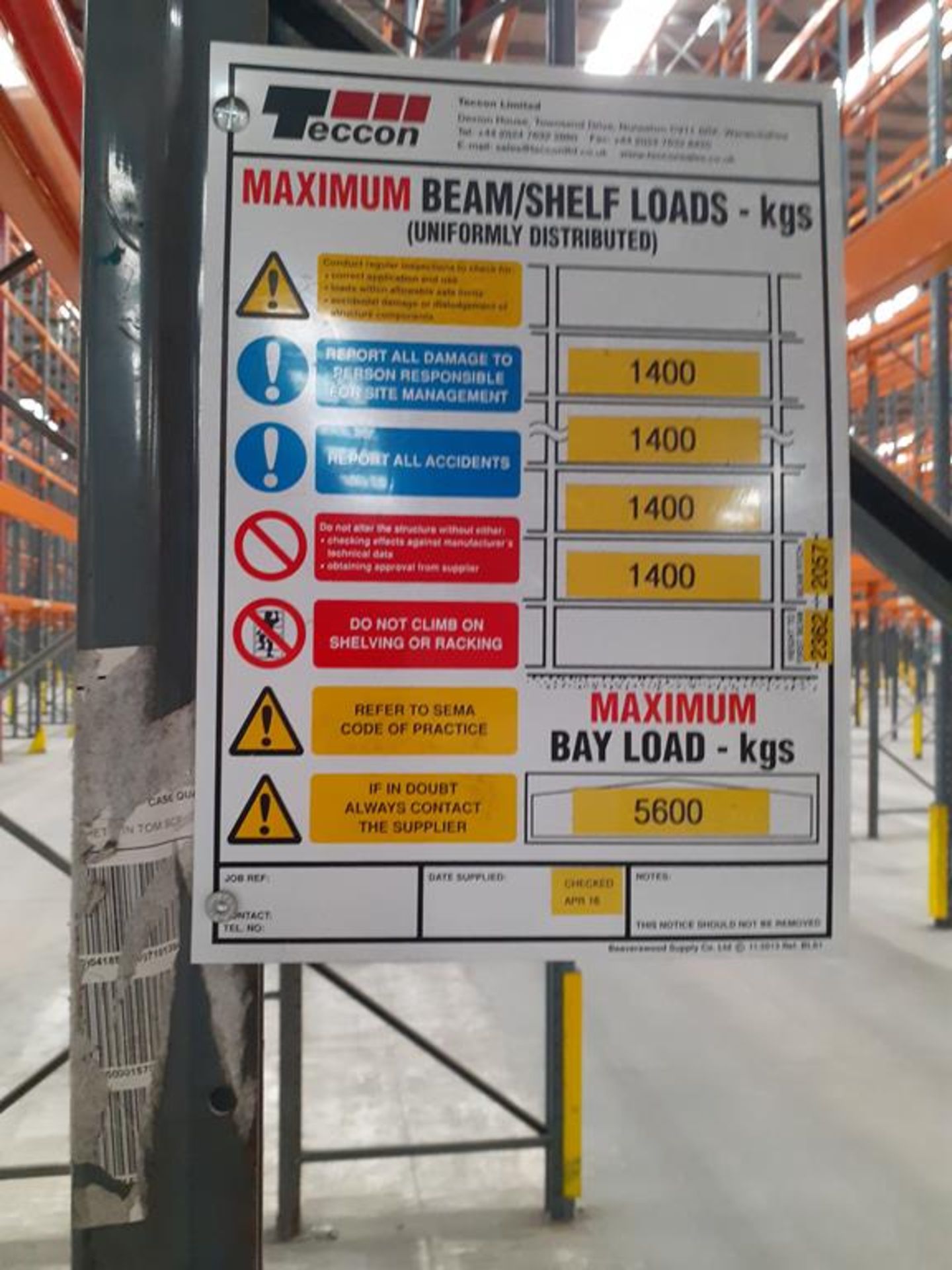 2 x 21 1/2 Bays Dexion Ramada Demountable Pallet Racking - Image 2 of 4