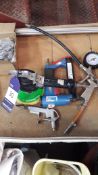 Air Driven Rotary Sander, Staple Gun & Tyre Pressure Attachment