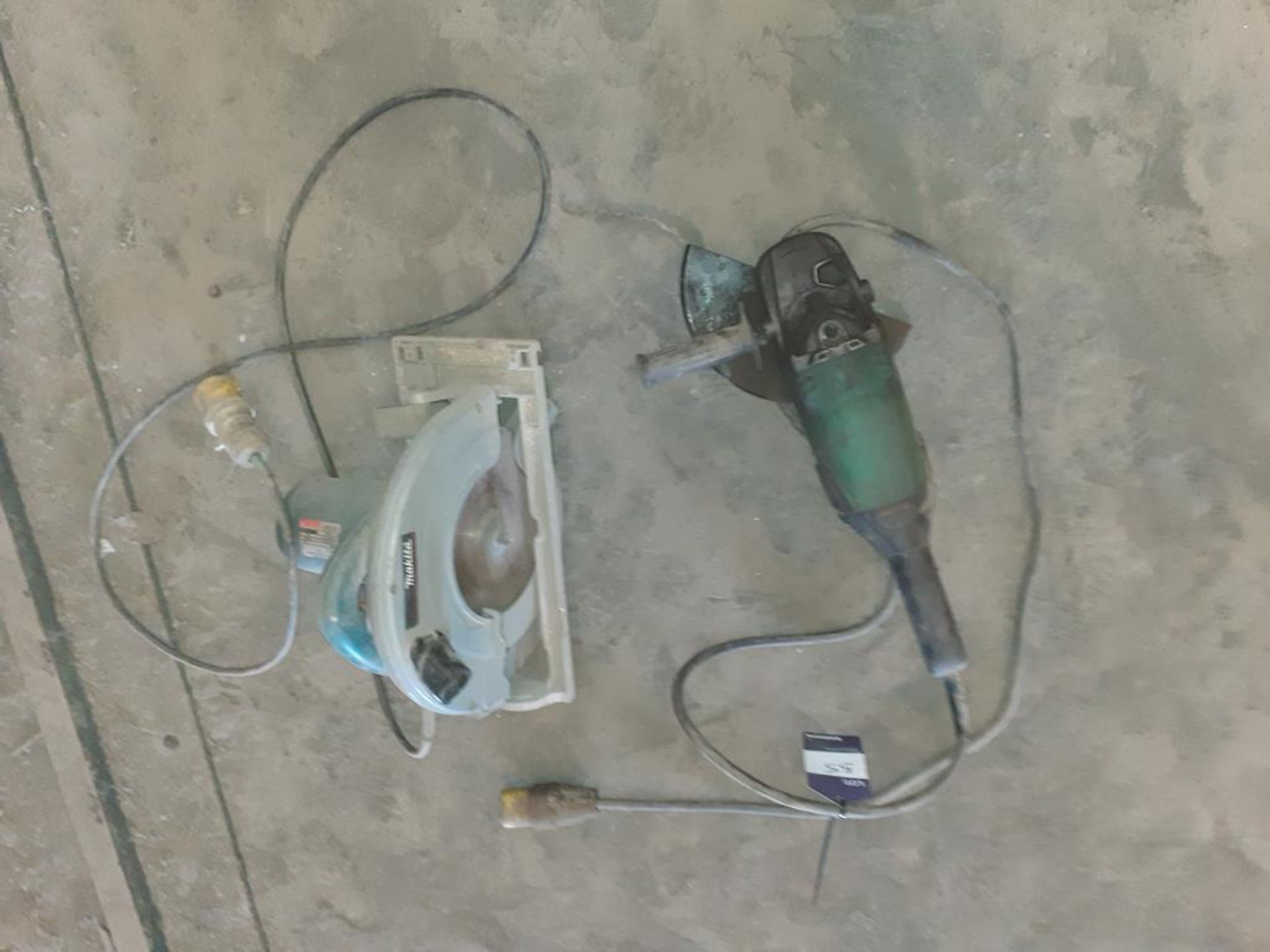 Makita 9" side grinder and Makita 5903R circular saw 110 volt. This lot is Buyer to Remove.