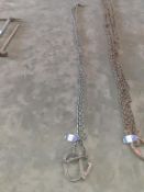 3m double 2 leg lifting chain with hooks and chain shorteners