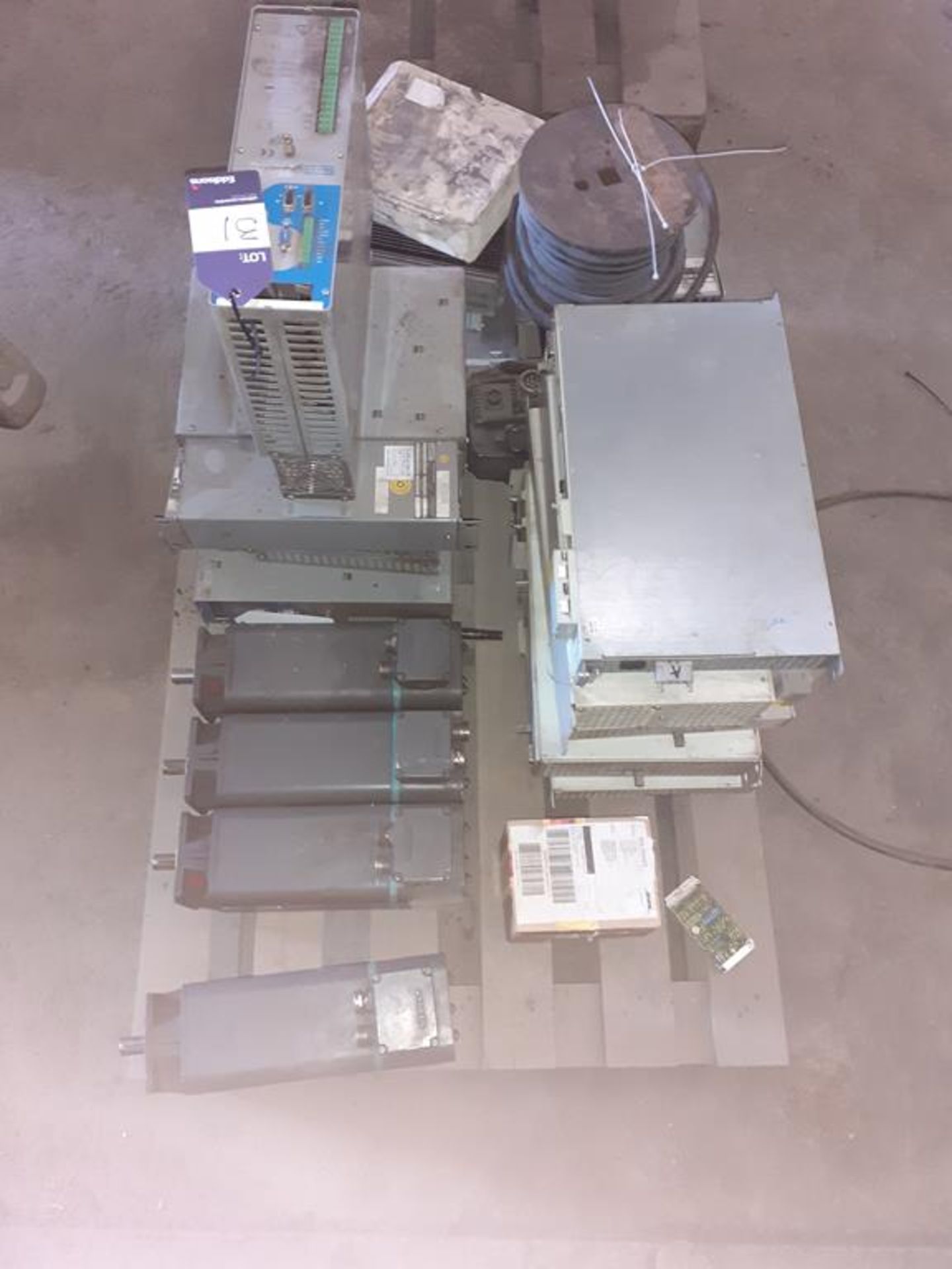 Pallet to contain various Siemens activators, Seidel digital server amplifiers etc