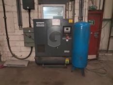 2010 Atlas Copco GA 11 VSD FF receiver mounted compressor