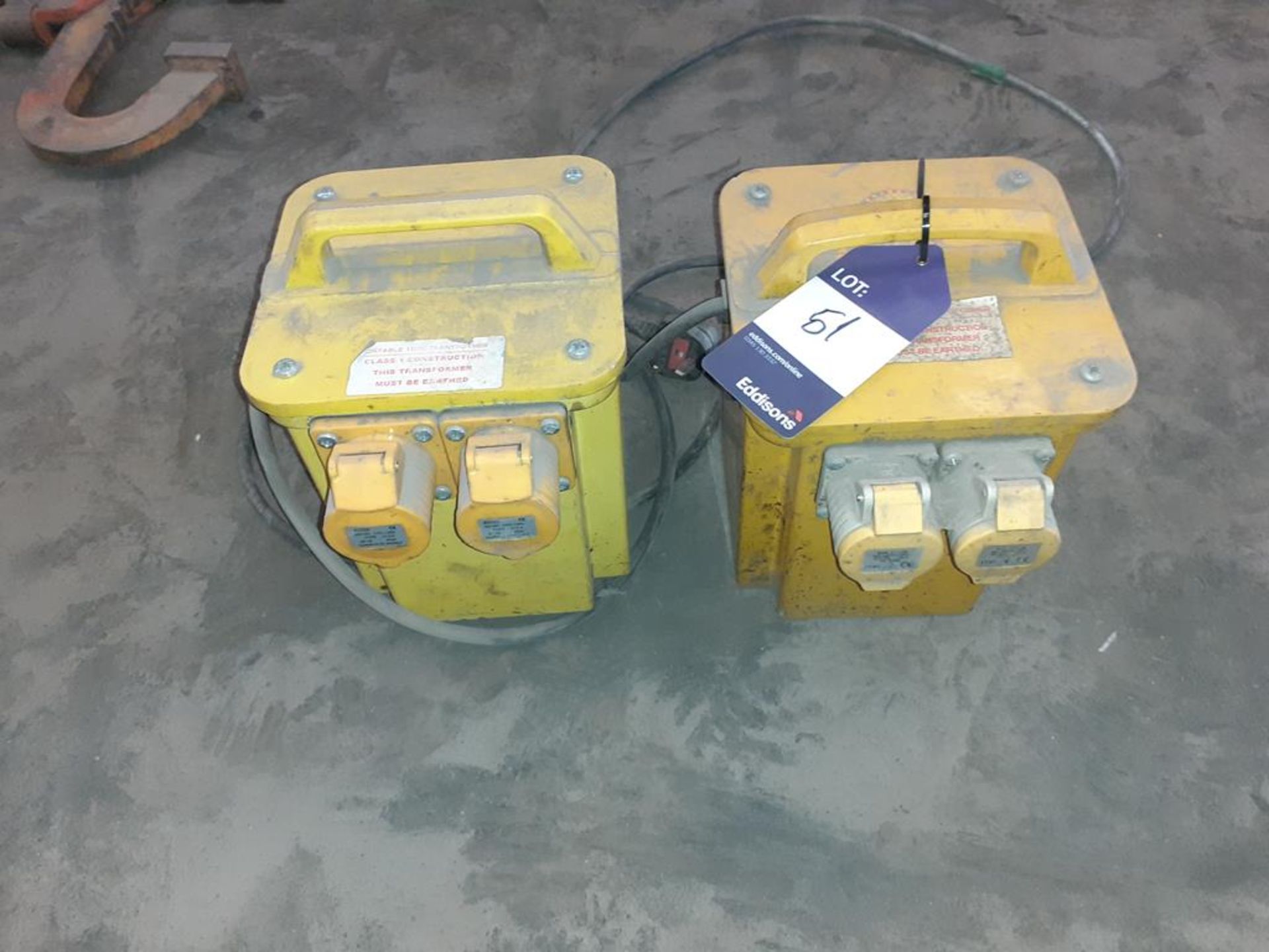 2 x 110 volt transformers. This lot is Buyer to Remove.