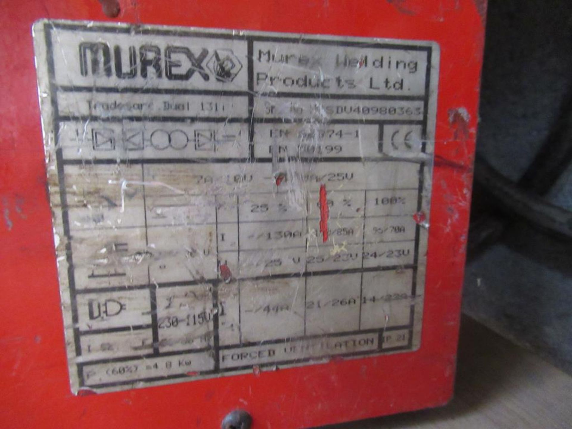 Murex Tradesarc Dual 13li 110V Welder - Image 3 of 3