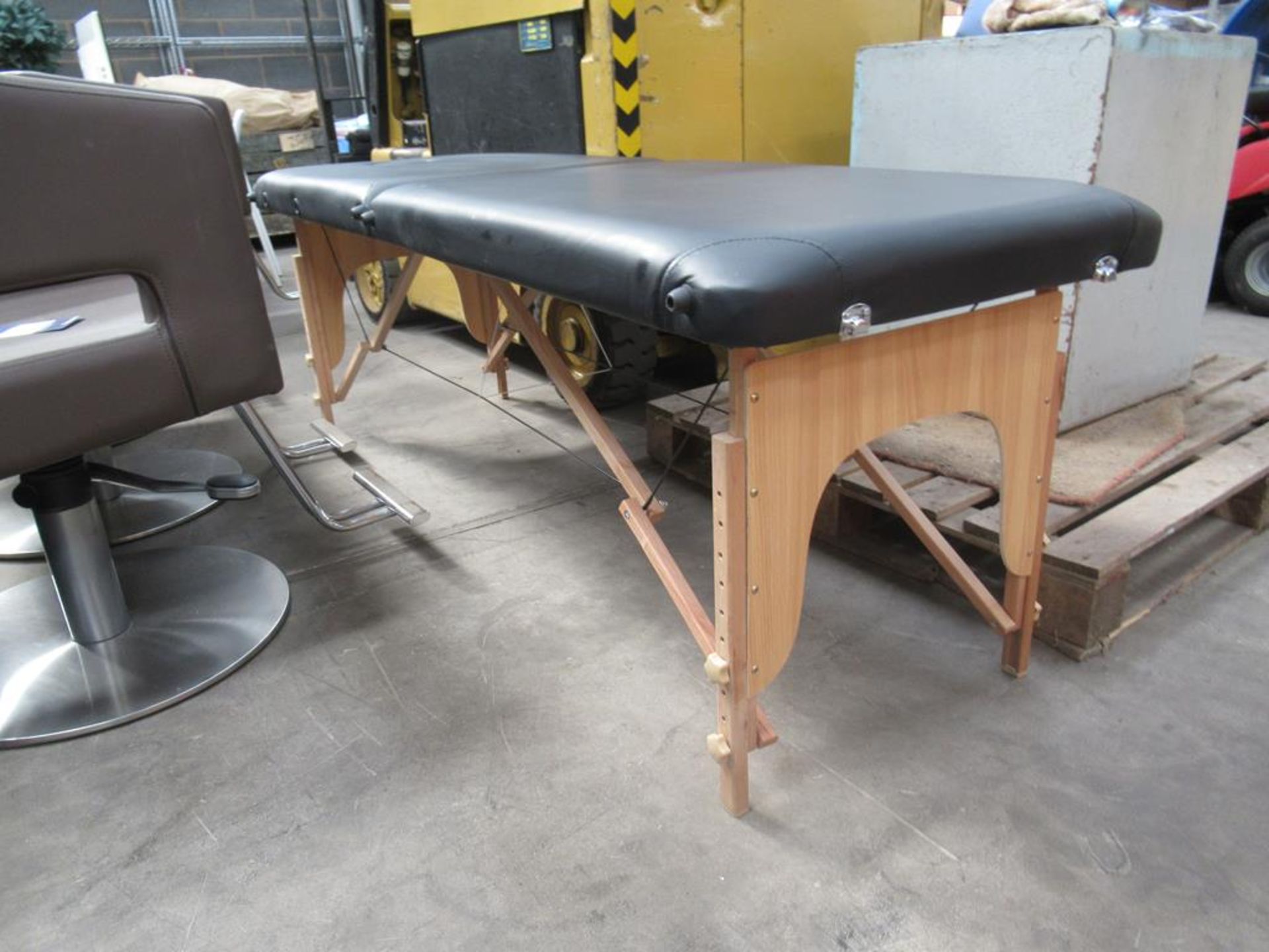 A leather effect fold out massage table - Image 2 of 2