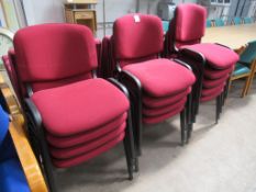 13 x red upholstered chairs and 4 x waiting room chairs