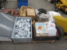 Pallet of electrical spares including breakers etc.