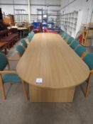 A large boardroom table with 12 x chairs