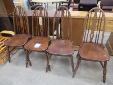 4 x dark wooden chairs with drop leaf table and coffee table