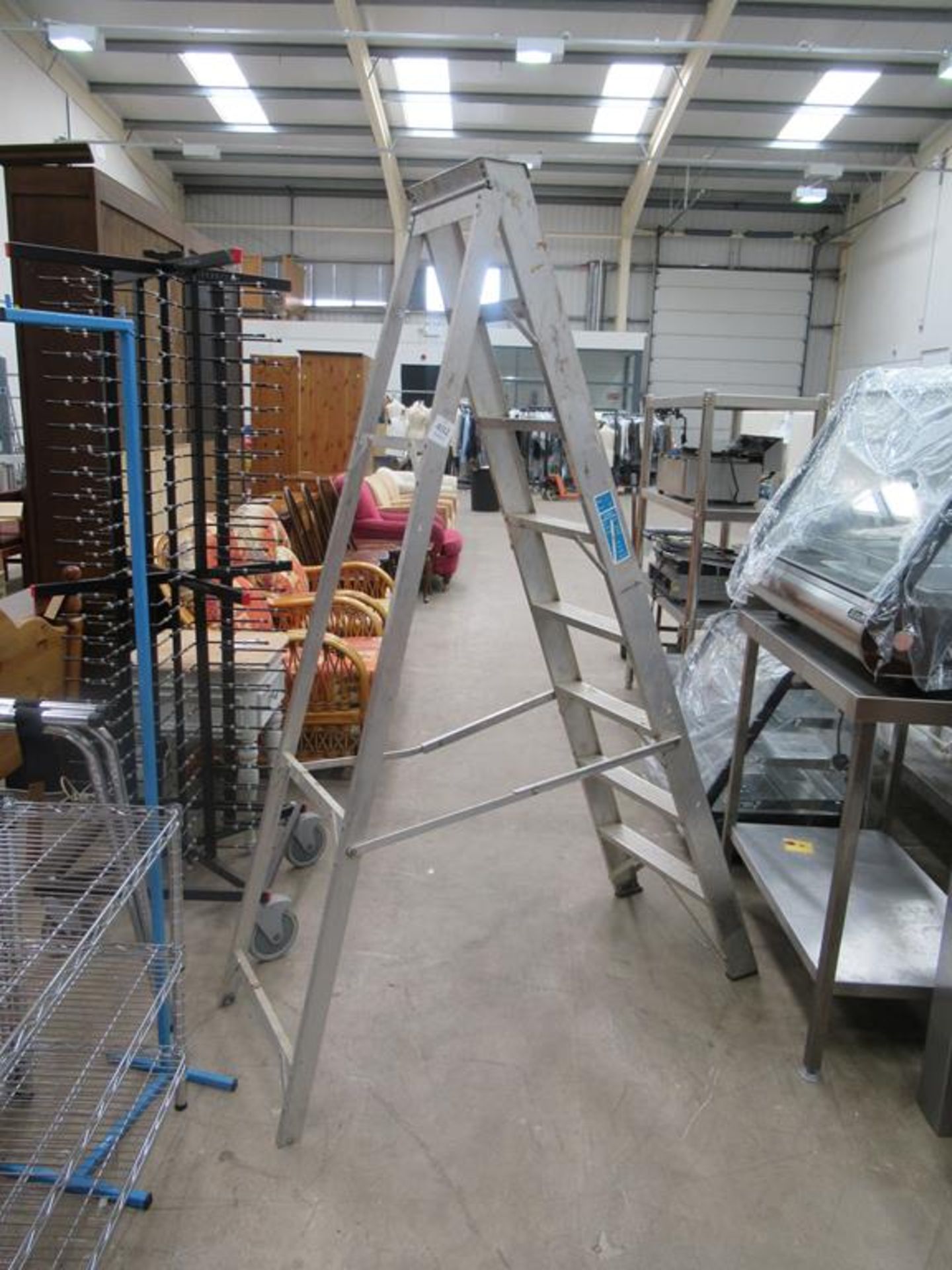 Miscellaneous items including ladders, shelving etc.