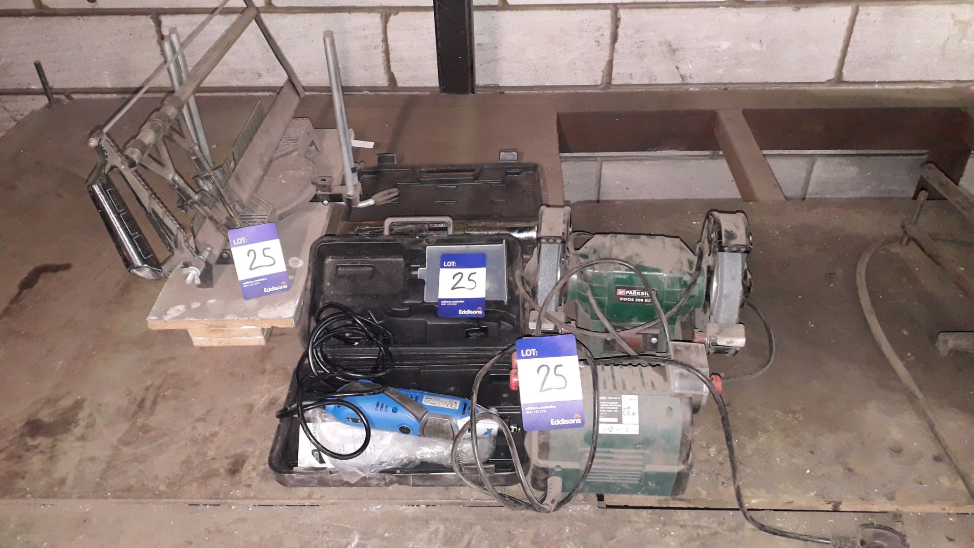 Quantity of Hand and Power Tools including Manual Mitre Saw, Parkside Double Bench Grinder and