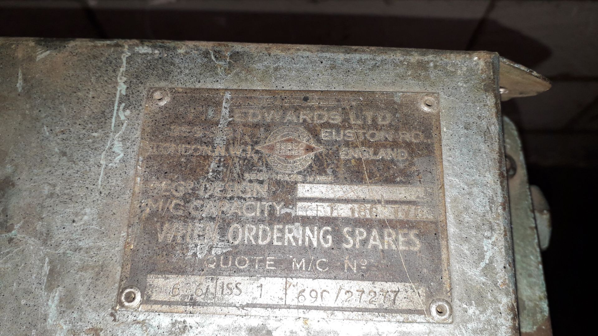 E J Edwards 6/18 T/G Mechanical Guillotine Serial Number 690/27277 - Image 3 of 4