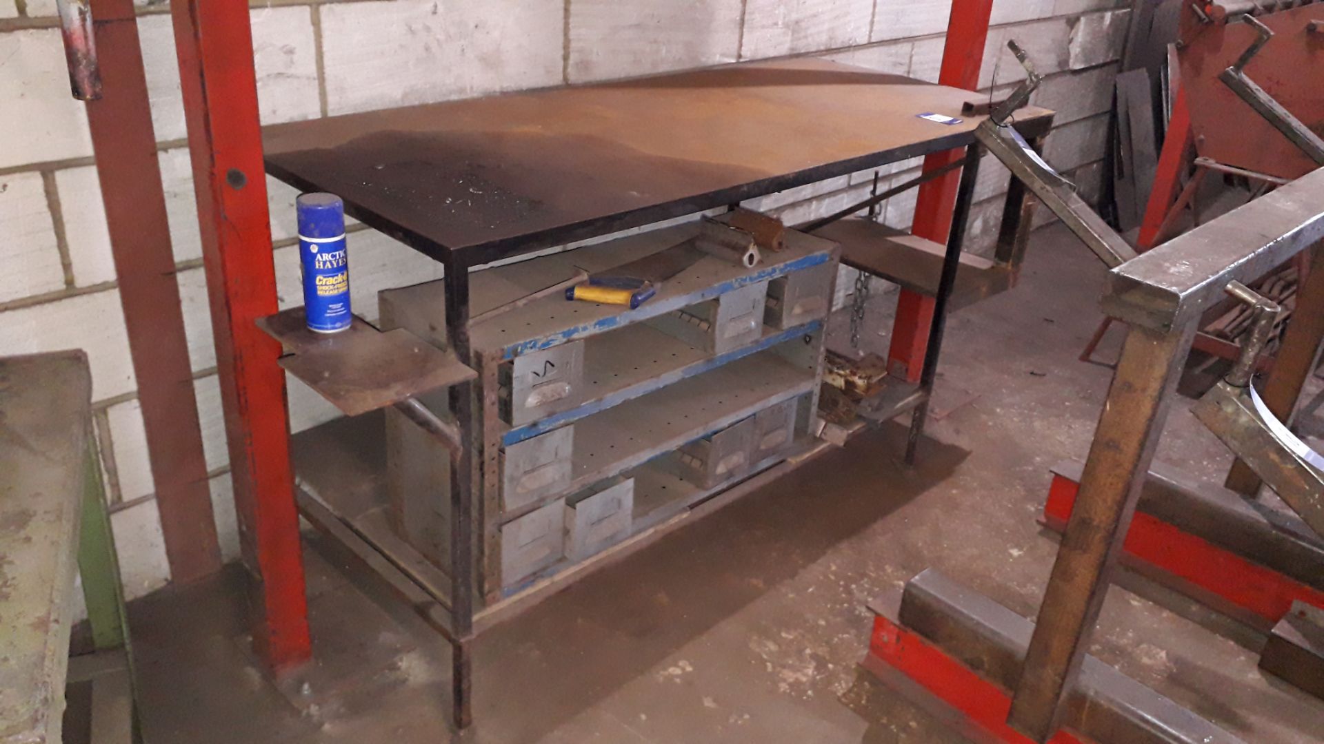 Steel Work Bench 180x75x90 and Steel Table 80x60x8 - Image 2 of 4