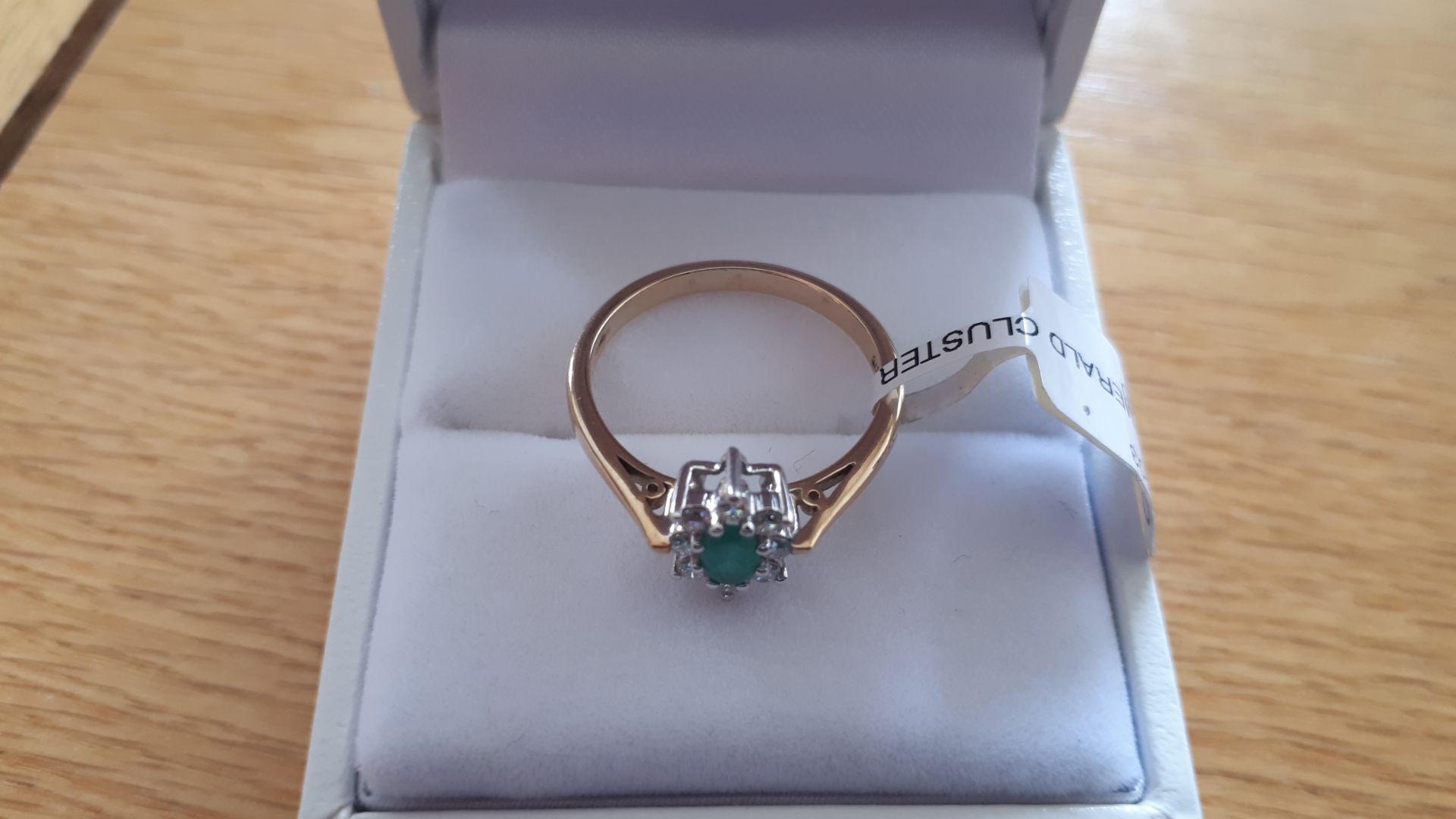 9CT Oval emerald diamond cluster ring, Size = M, RRP £705 Viewing Strictly by appointment only - Image 3 of 3