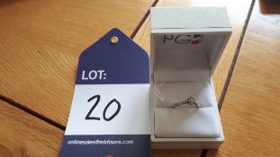 9CT WG Diamond solitaire ring (Second Hand), Size = L, RRP £315 Viewing Strictly by appointment