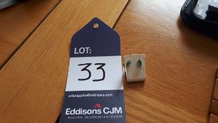 WG 9CT Pear shape emerald / diamond earrings, RRP £310 Viewing Strictly by appointment only