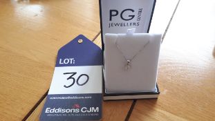 WG 7 Diamond cluster 18CT pendent / necklace w 16” chain, RRP £425 Viewing Strictly by appointment
