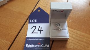 9CT WG 9 Diamond cluster twist ring, Size = L, RRP £285 Viewing Strictly by appointment only