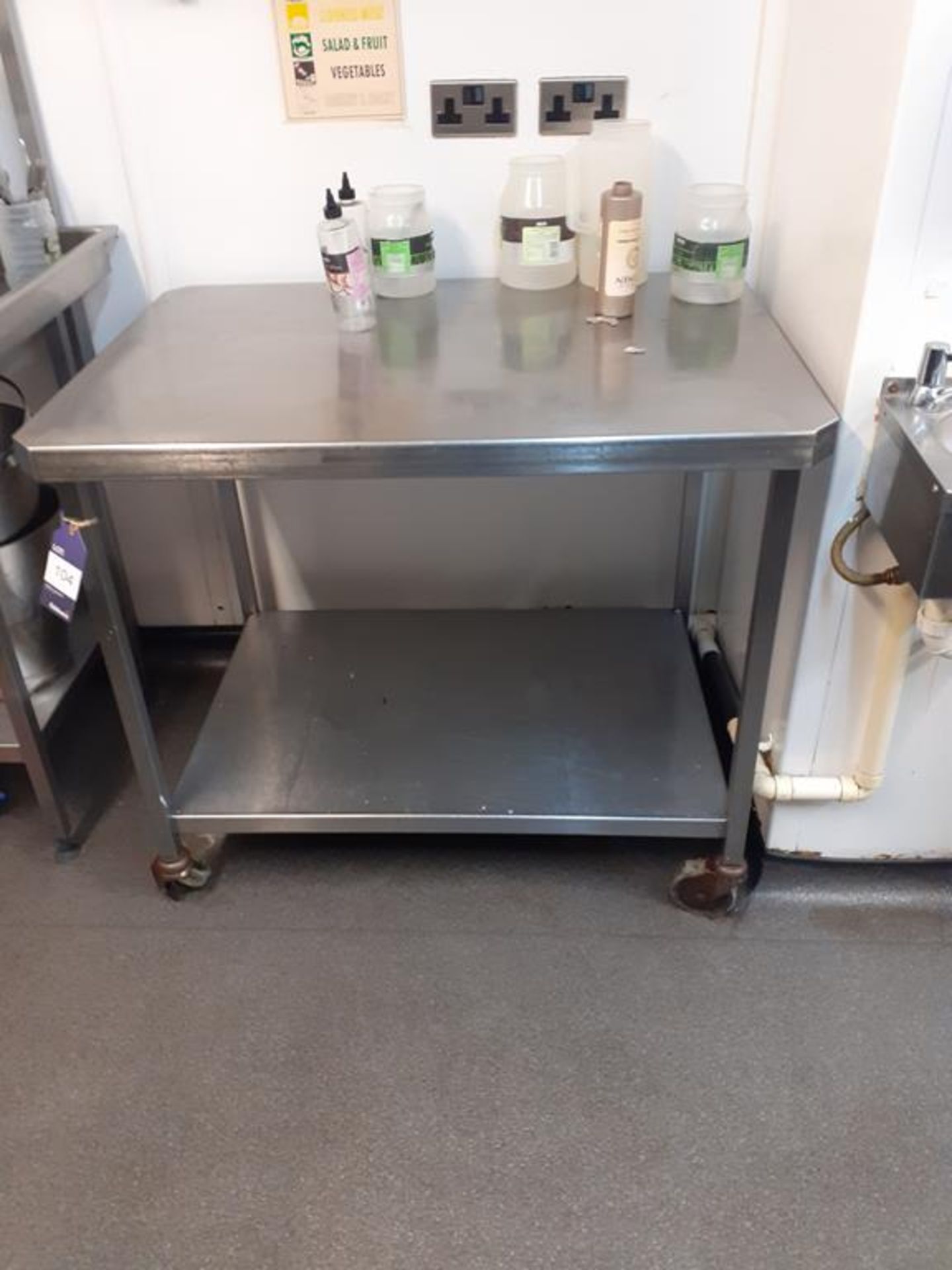 2 x Stainless Steel Bottom Shelf Prep Benches