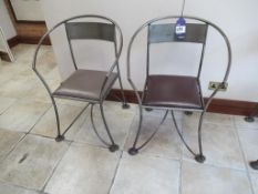 2 welded steel decorative leather effect upholstered chairs