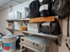 7 x various Stainless Steel Wall Shelves. Please note contents not included