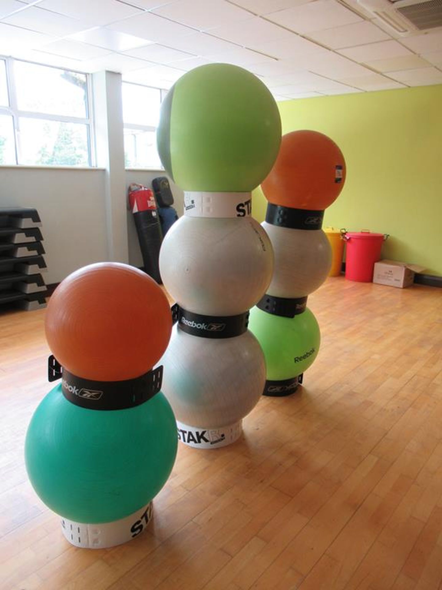 8 various aerobic balls with stands - Image 2 of 2