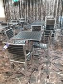 4 x Sets of Garden Furniture to include 4 x Square Steel Famed Tables , 8 x Steel Framed Armchairs,